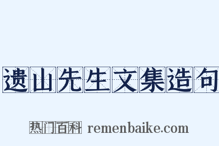 遗山先生文集造句是什么意思的图片